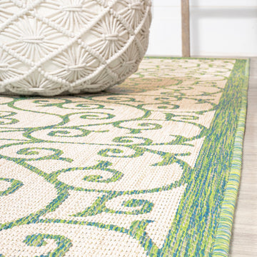 Madrid Vintage Filigree Textured Weave Indoor/outdoor Square Rug